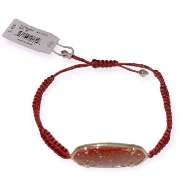 KENDRA SCOTT Elle Bracelet Friendship Macrame Band Bronze Rust GoldStone NWT - Picture 3 of 7